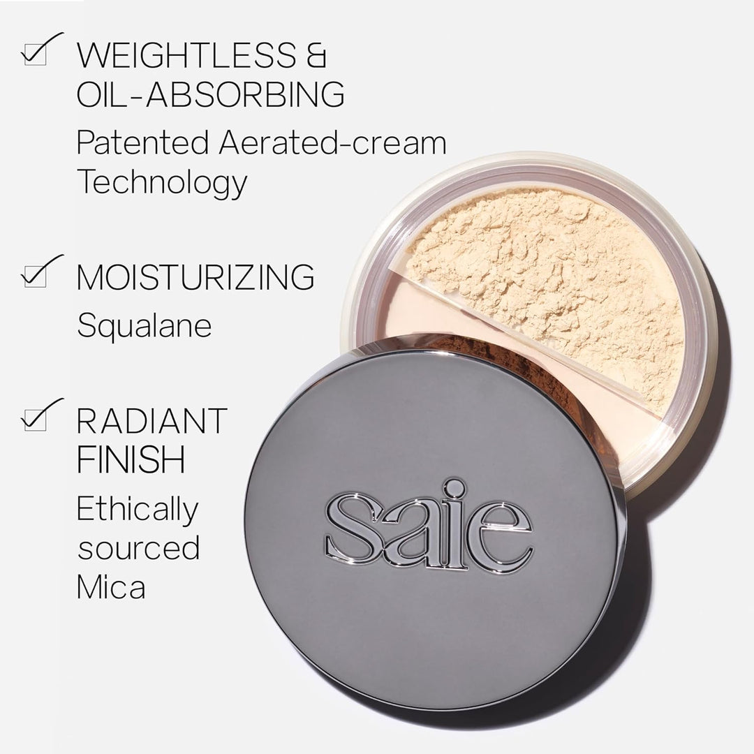 Saie Airset Radiant Loose Setting Powder - Polvo facial ligero para...