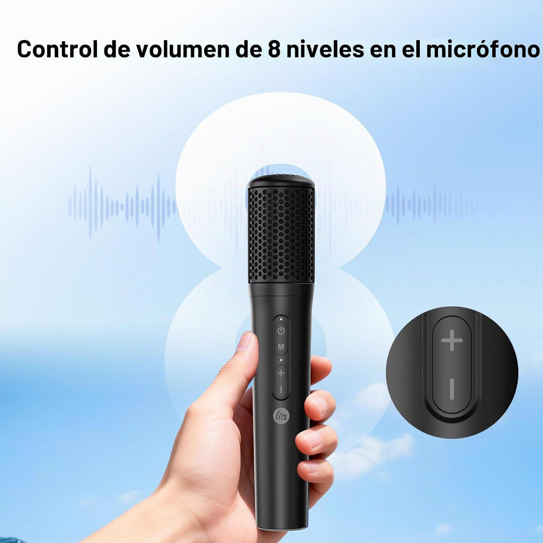 TAZATA Sistema de micrófonos inalámbricos, micrófono de mano dual c...