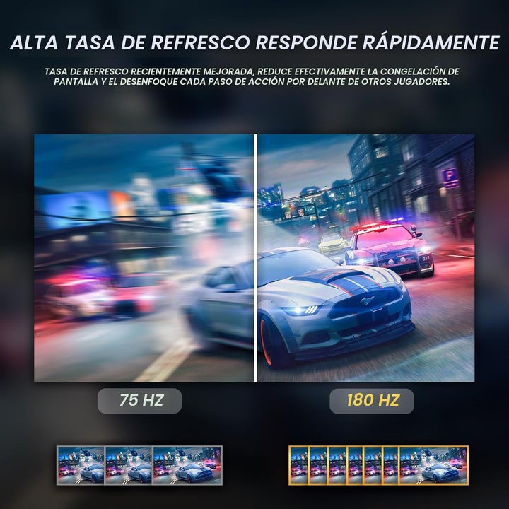 CRUA Monitor curvo para juegos FHD 1080P 180Hz de 24 pulgadas, 2800...