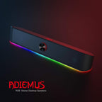 Redragon GS560 RGB Barra de sonido de escritorio, altavoz de computadora de 2.0 canales con barra de iluminación dinámica sincronizada con audio-luz/pantalla, retroiluminación con control táctil y