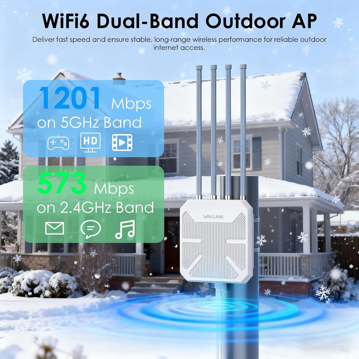 Extensor WiFi 6 para exteriores AX1800 2026 extensor WiFi