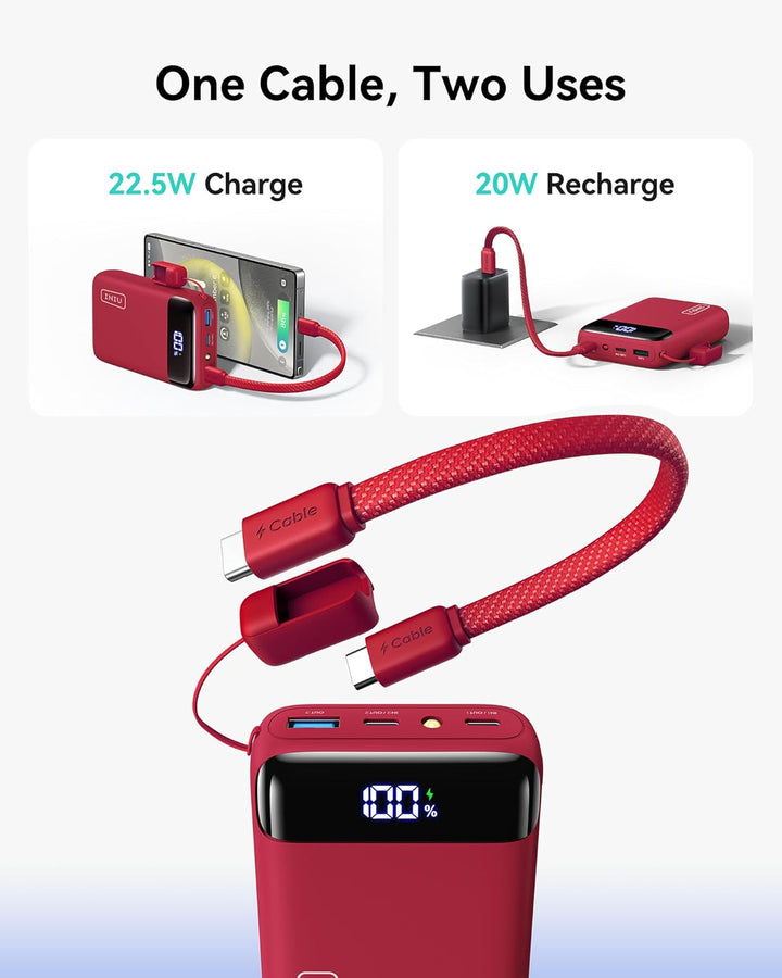 INIU Cargador portátil, 22.5 W, 20000 mAh, carga rápida, pequeño ba...