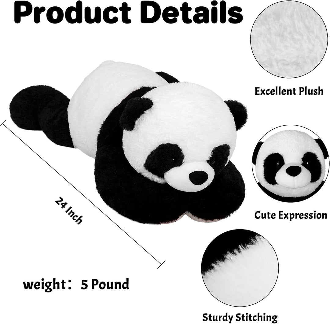 Wepop Animales de peluche con peso de 5 libras, felpa de panda gran...