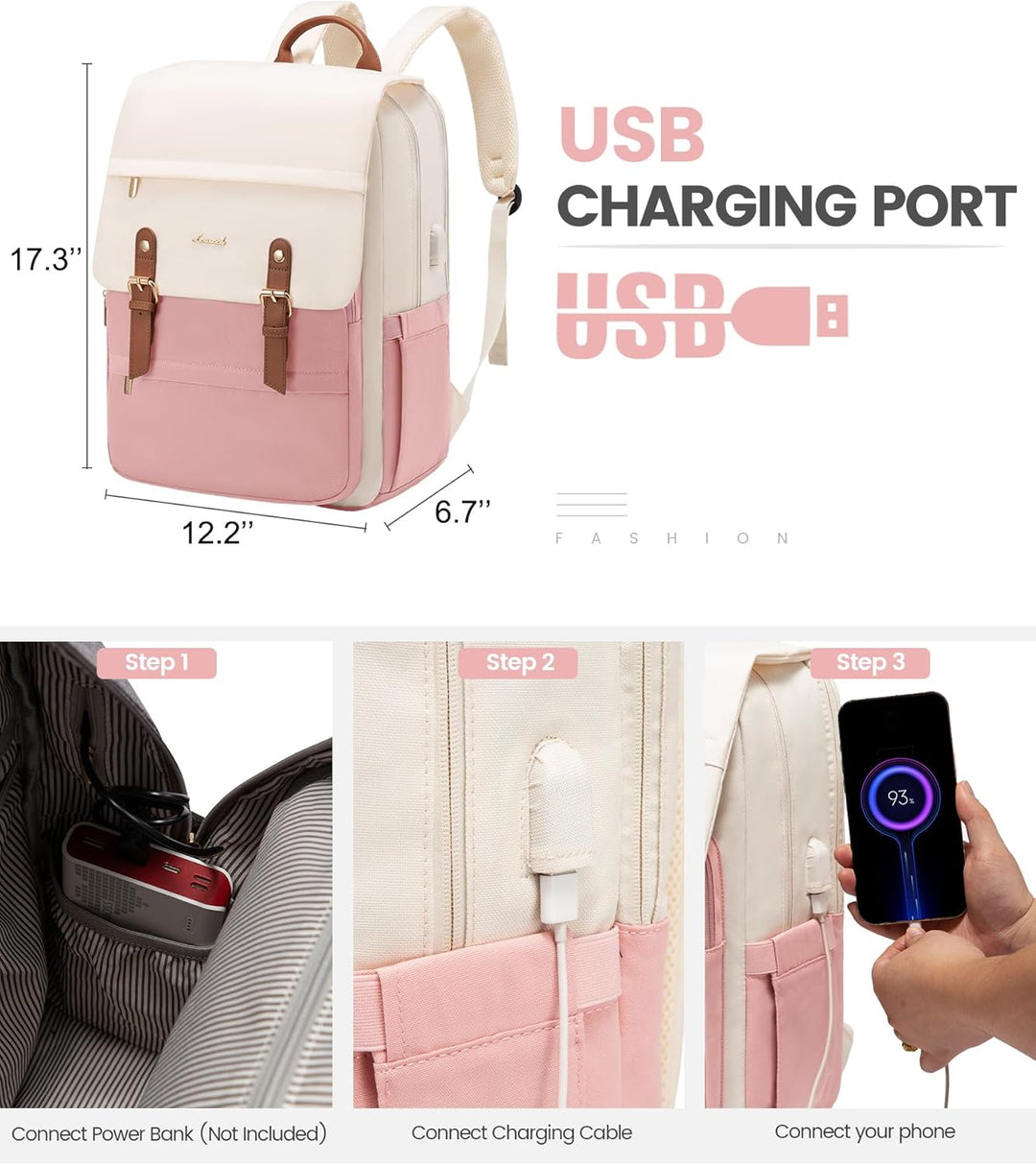LOVEVOOK Mochila para computadora portátil para mujer, mochila de v...