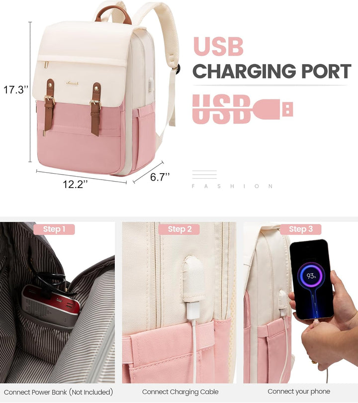 LOVEVOOK Mochila para computadora portátil para mujer, mochila de v...