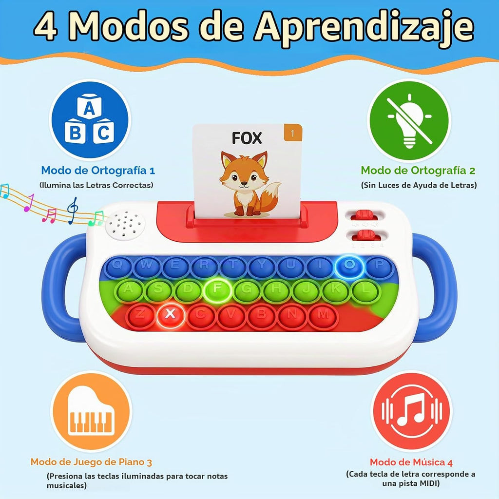 Tarjetas didácticas parlantes con teclado emergente, juguetes de