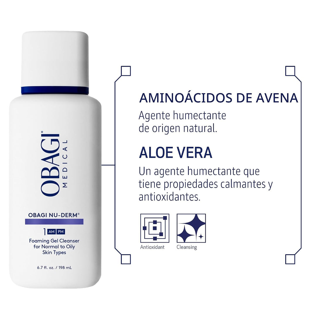 Obagi Nu-Derm Limpiador en Gel Espumoso para la cara \u2013 Limpiad...