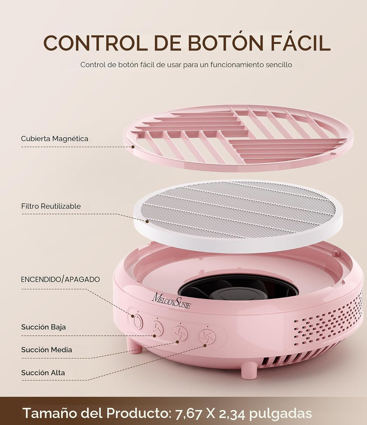 MelodySusie Hpro - Colector de polvo compacto para uñas, ventilador...