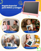 Tableta de Escritura LCD de 12 Pulgadas, Tableta de Dibujo Colorida para Garabatos, Almohadilla de Escritura Borrable y Reutilizable, Educativa para Niñas y Niños de 3-8 Años (Rosa)