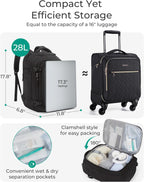 BAGSMART - Mochila de viaje de 28 L, resistente al agua, puerto USB, Rosa