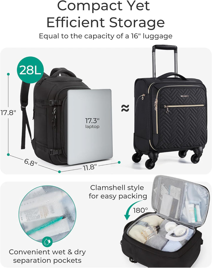 BAGSMART Mochila universitaria de viaje para computadora portátil,...