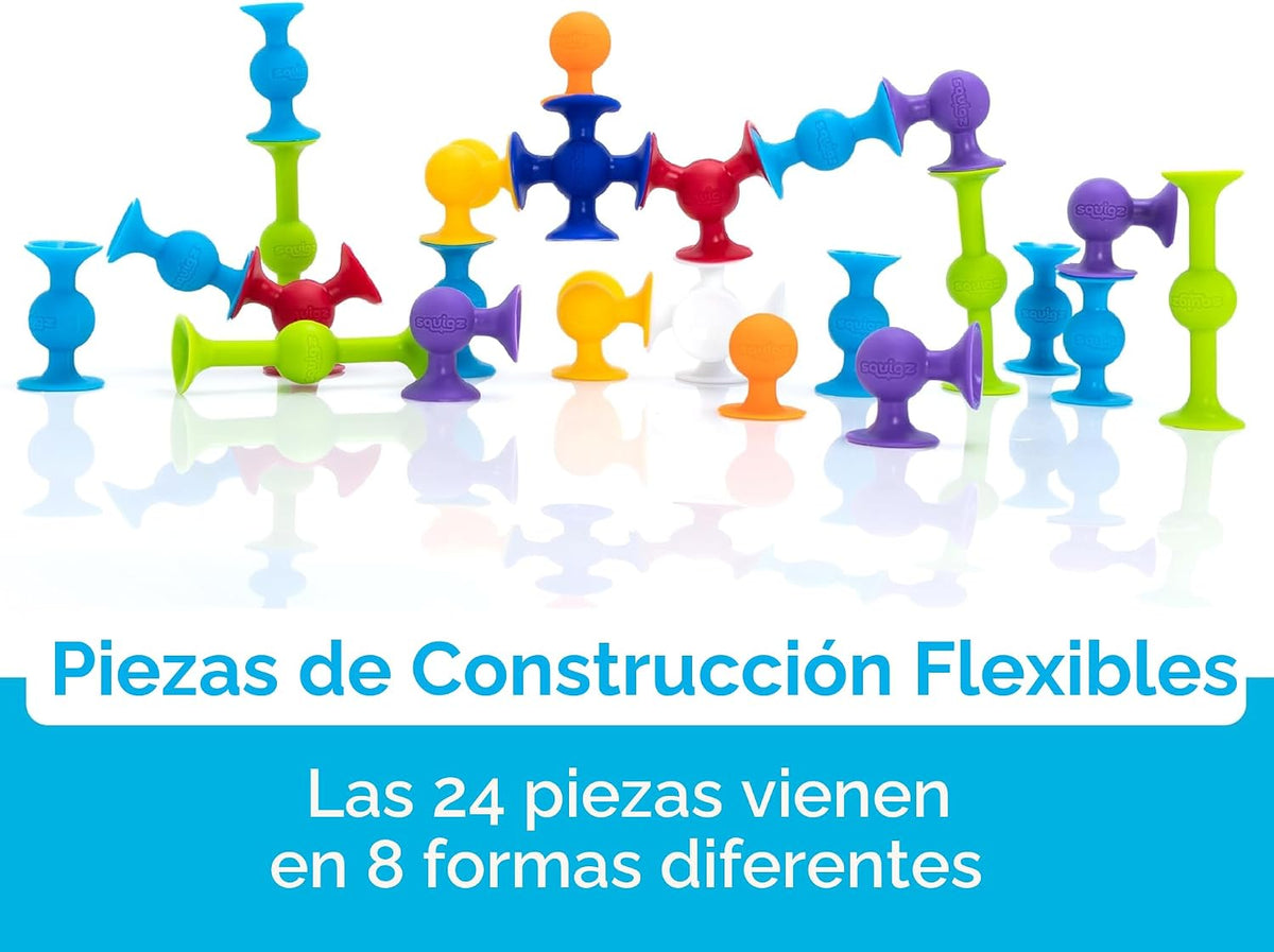 Set de principiantes Fat Brain Toys squigz, 24 piezas.