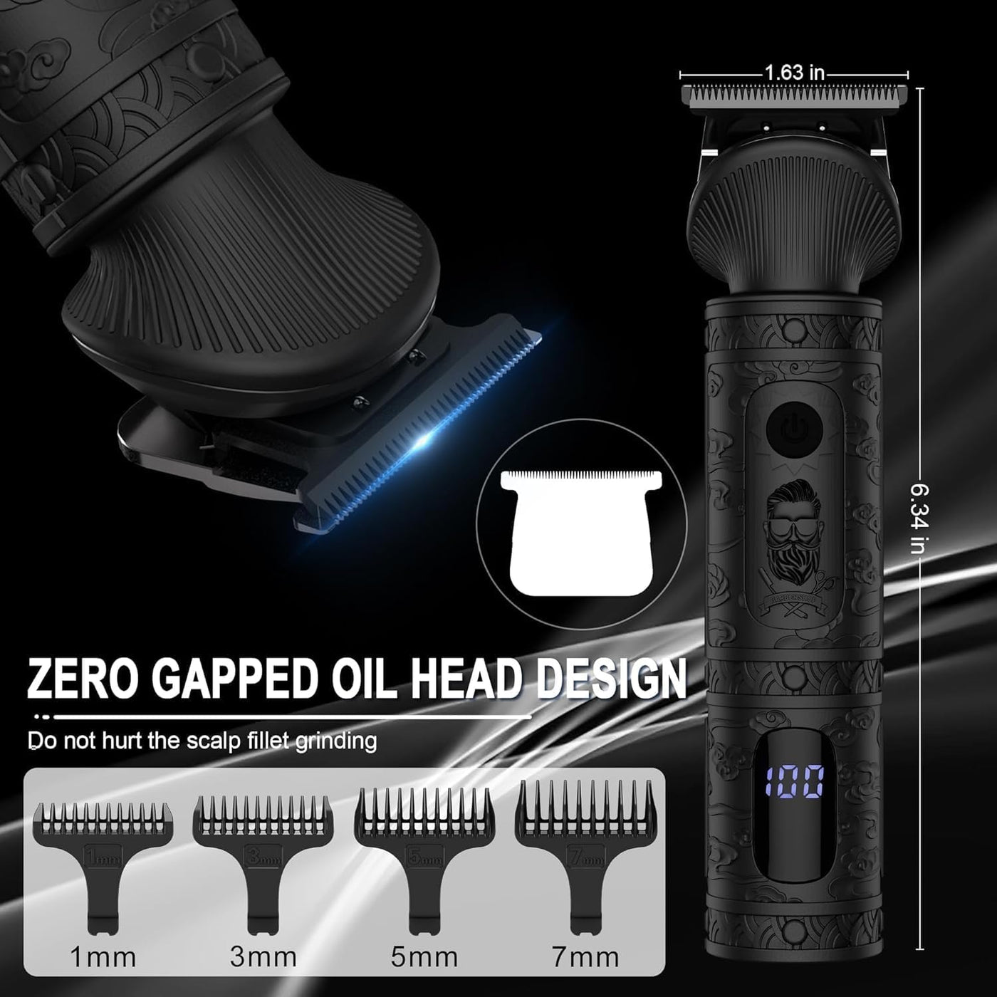 Scttomon Recortadora de barba para hombres, kit profesional de aseo...