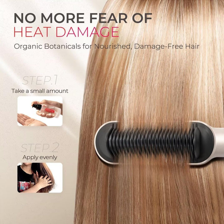 TYMO Cepillo alisador de pelo 2 en 1 + aceite para el cabello sin p...