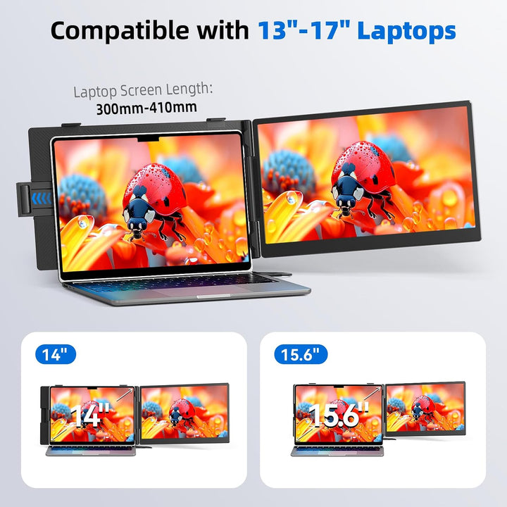 DZVW Extensor de pantalla para portátil de 14 pulgadas, monitor por...