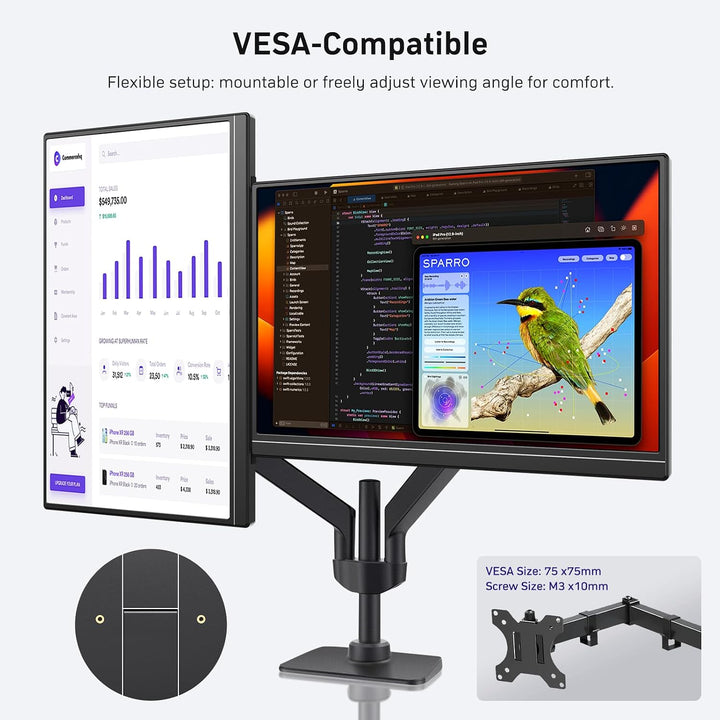 Anyuse Monitor portátil de 18.5 pulgadas 100Hz FHD 1080P IPS con so...