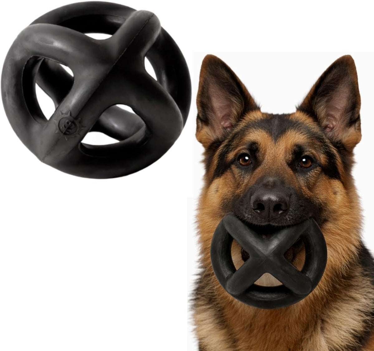 Monster K9 Ring Ball - para Toughest Chewers, Natural Rubber Dog Toy, 5.5 en