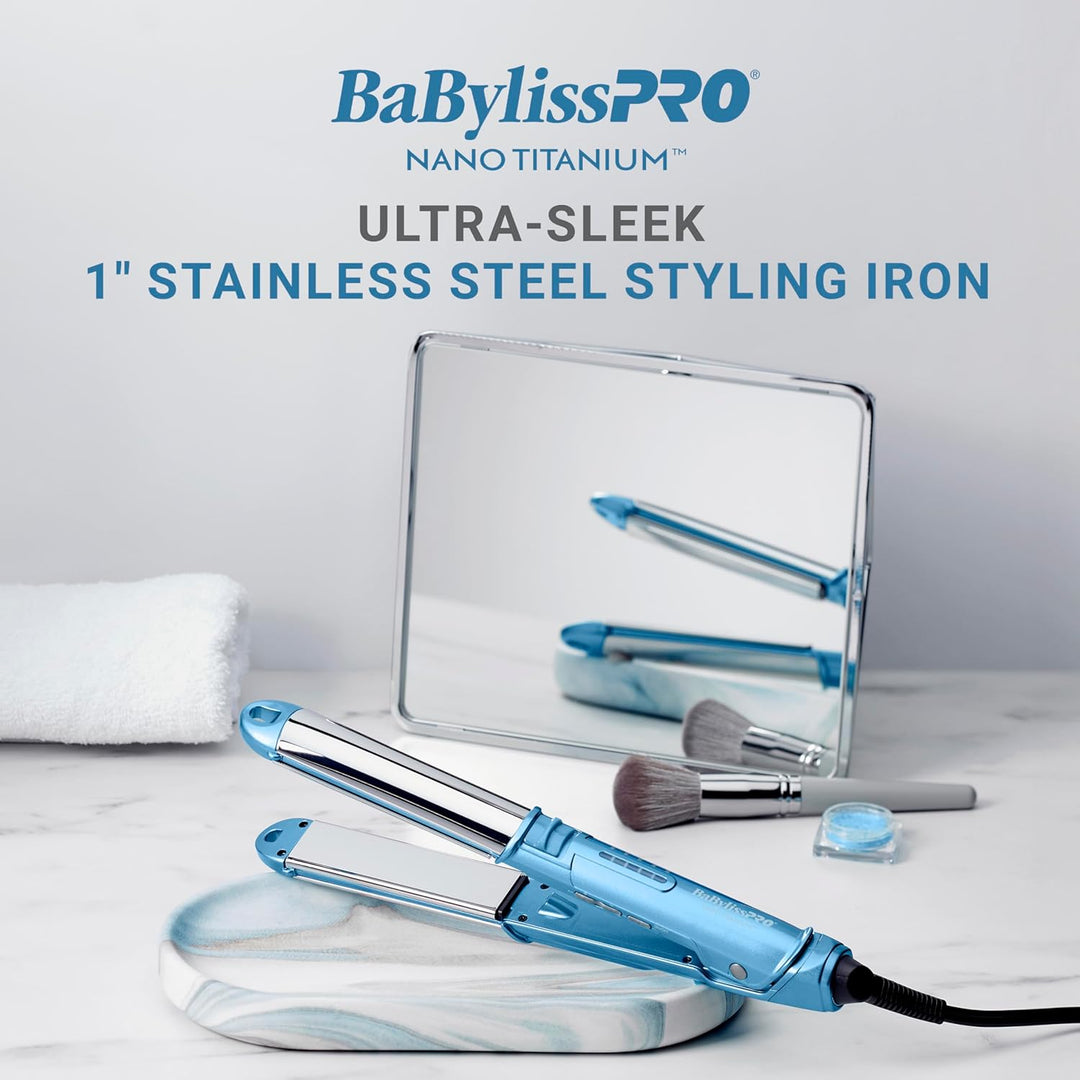 BaBylissPRO Plancha de acero inoxidable ultra suave de 1