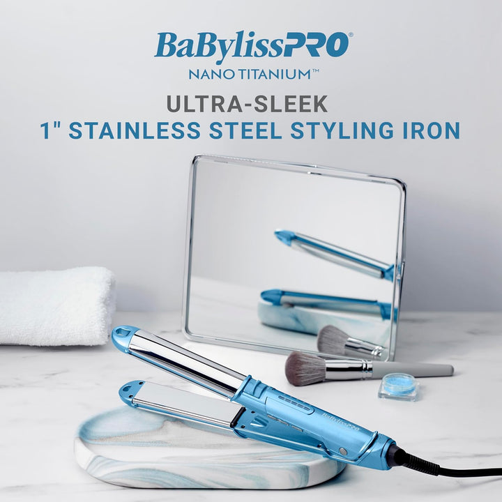 BaBylissPRO Plancha de acero inoxidable ultra suave de 1