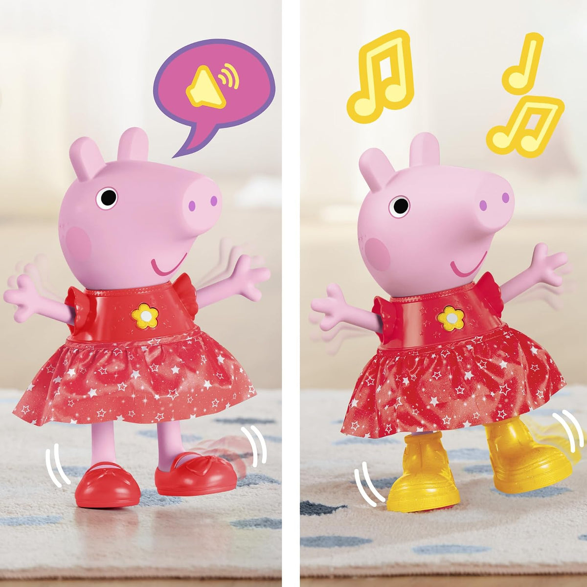 Peppa Pig Muérdago de Peppa Pig - Muñeca interactiva electrónica que canta y baila para fiesta en los charcos fangosos, juguetes preescolares interactivos para niñas y niños, a partir de 3 años