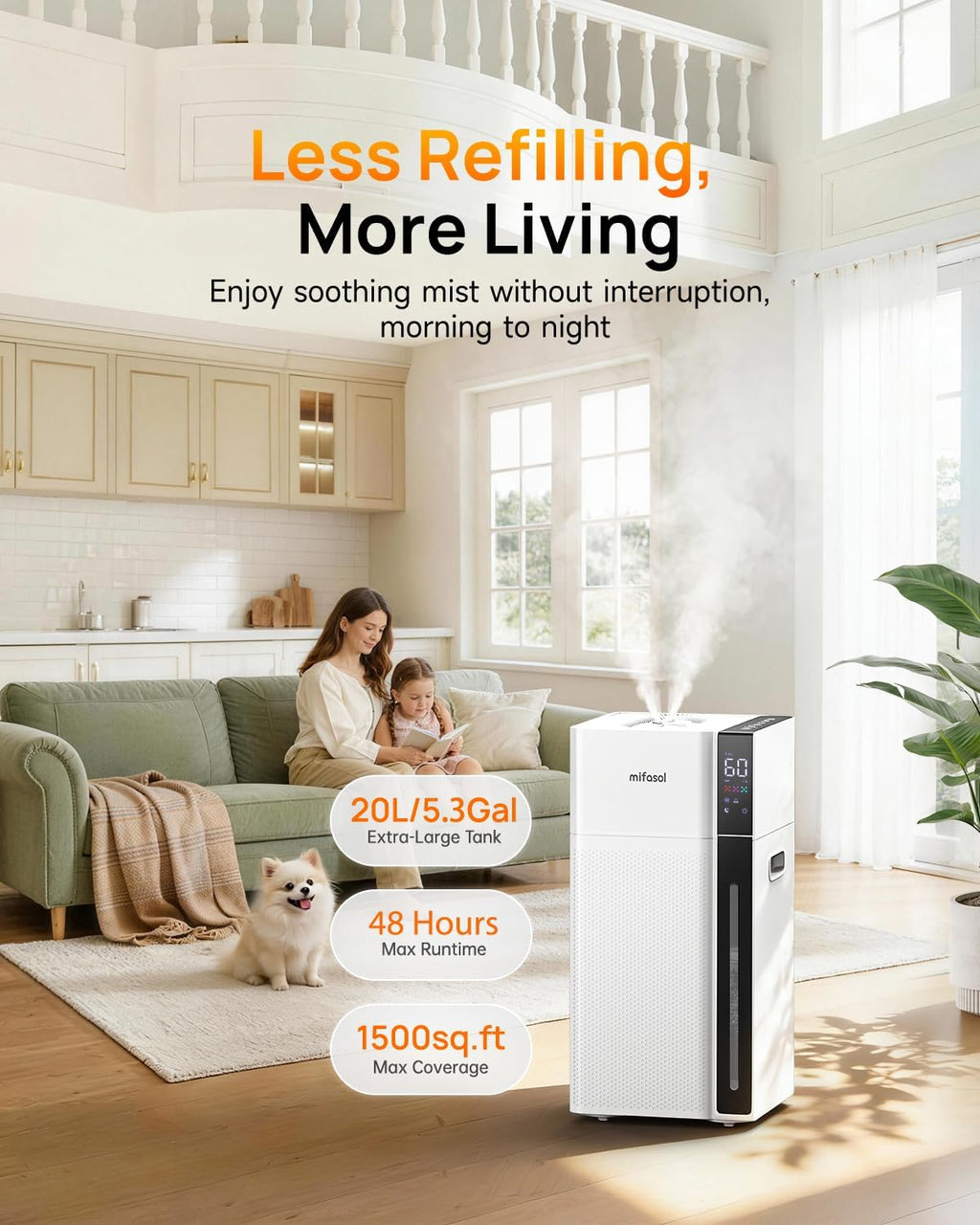 Mifasol Humidificador de niebla fría para habitación grande