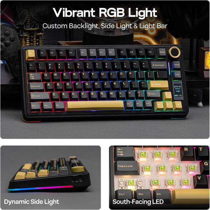 EPOMAKER X Aula EA75 MAX Teclado inalámbrico para juegos con pantal...