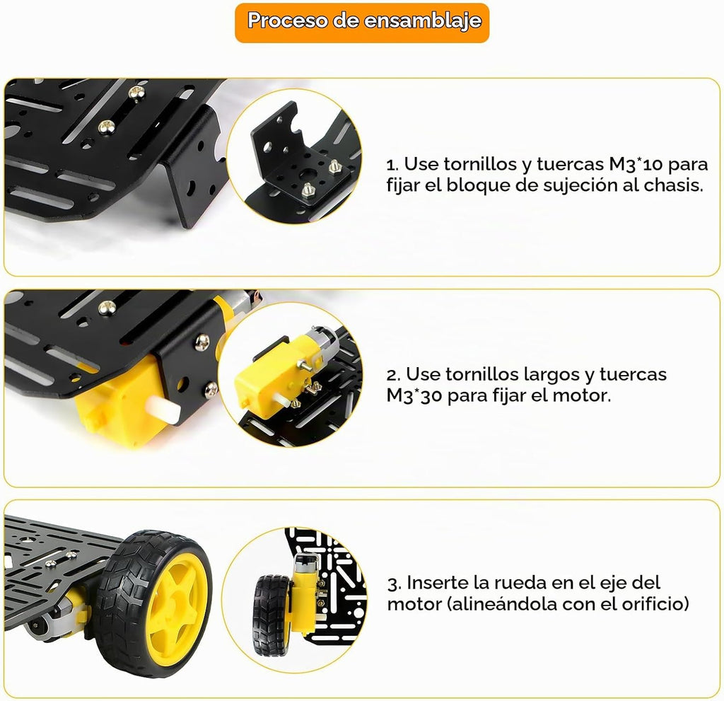 Kit de chasis de robot 4WD para Arduino/Raspberry Pi