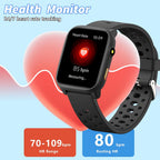 Reloj inteligente, reloj de 1.83 pulgadas para niños, frecuencia cardíaca, monitor de sueño, podómetro, reloj despertador, linterna