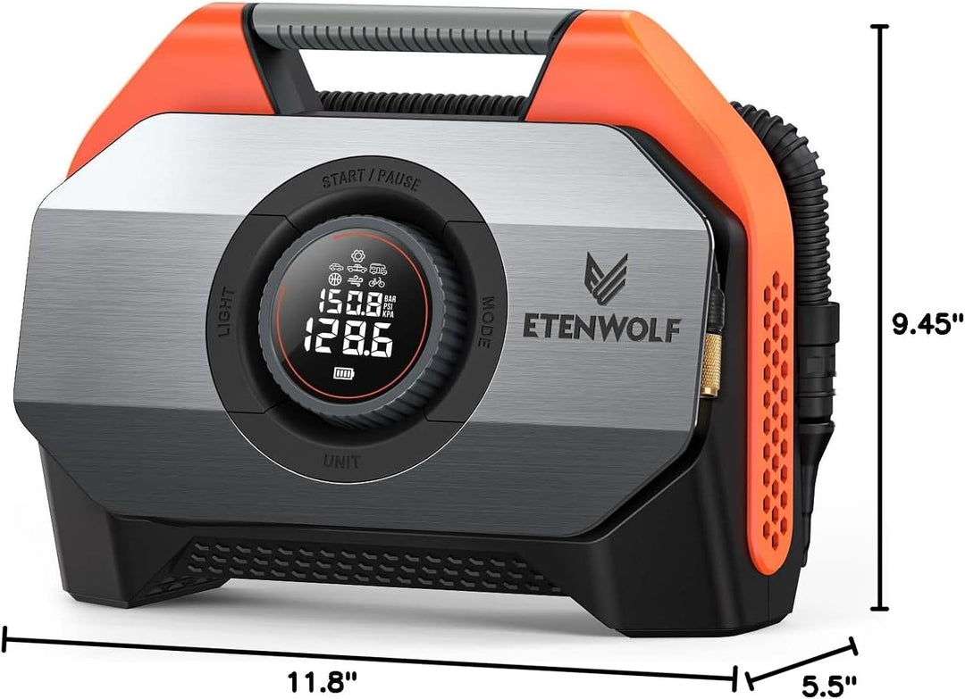 ETENWOLF VORTEX S6 - Inflador de neumáticos, compresor de aire port...