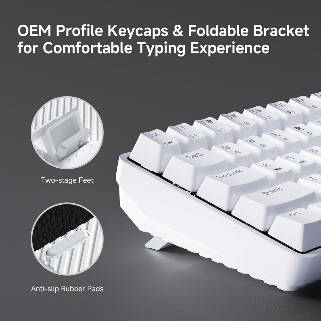 TMKB Teclado Mecánico para Juegos 60%, Interruptor Lineal Rojo, Ret...