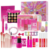 Kit de maquillaje todo en uno rosa intenso para mujeres, kit comple...