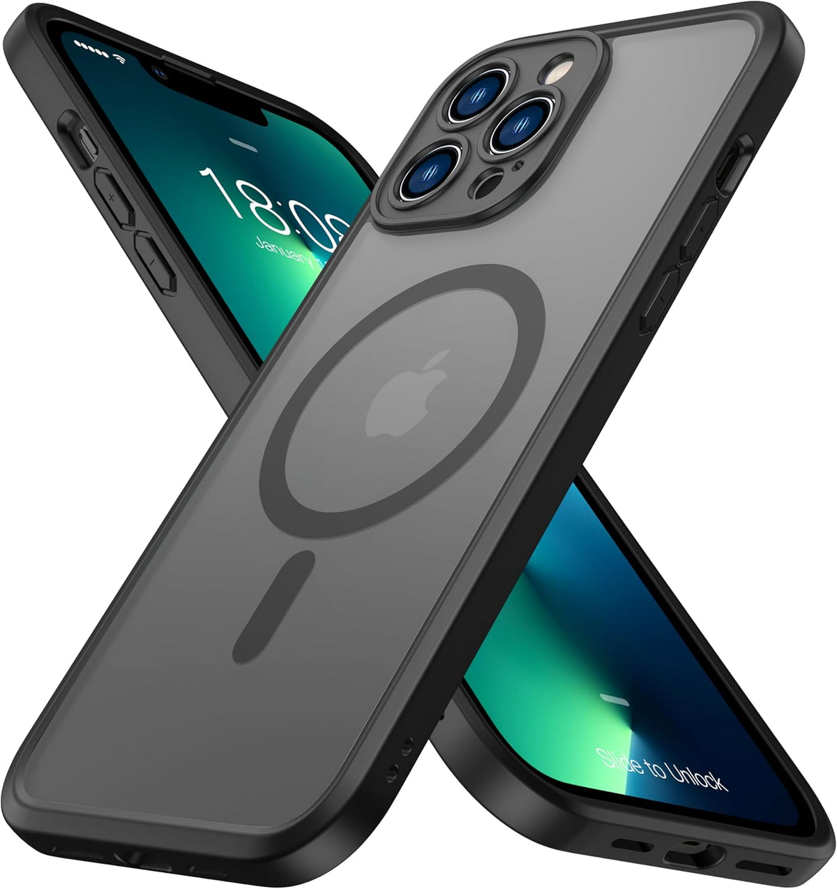 ImpactStrong Protector Magnético Diseñado para Funda iPhone 13 Pro Max [Protección de Cámara] [Probado contra Caídas de Grado Militar] [Compatible con MagSafe] Funda de Teléfono Delgada Translúcida
