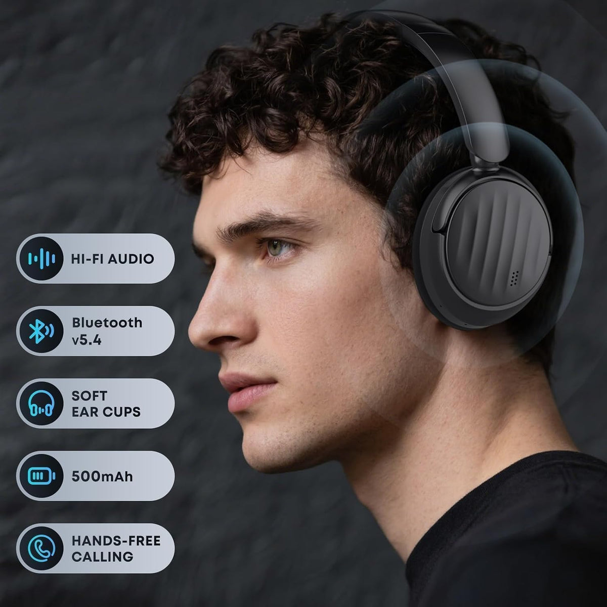 Auriculares Bluetooth, auriculares híbridos con cancelación activa de ruido