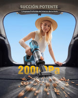 SEESII Inflador de neumáticos 2 en 1 y aspiradora de coche con 2 ba...