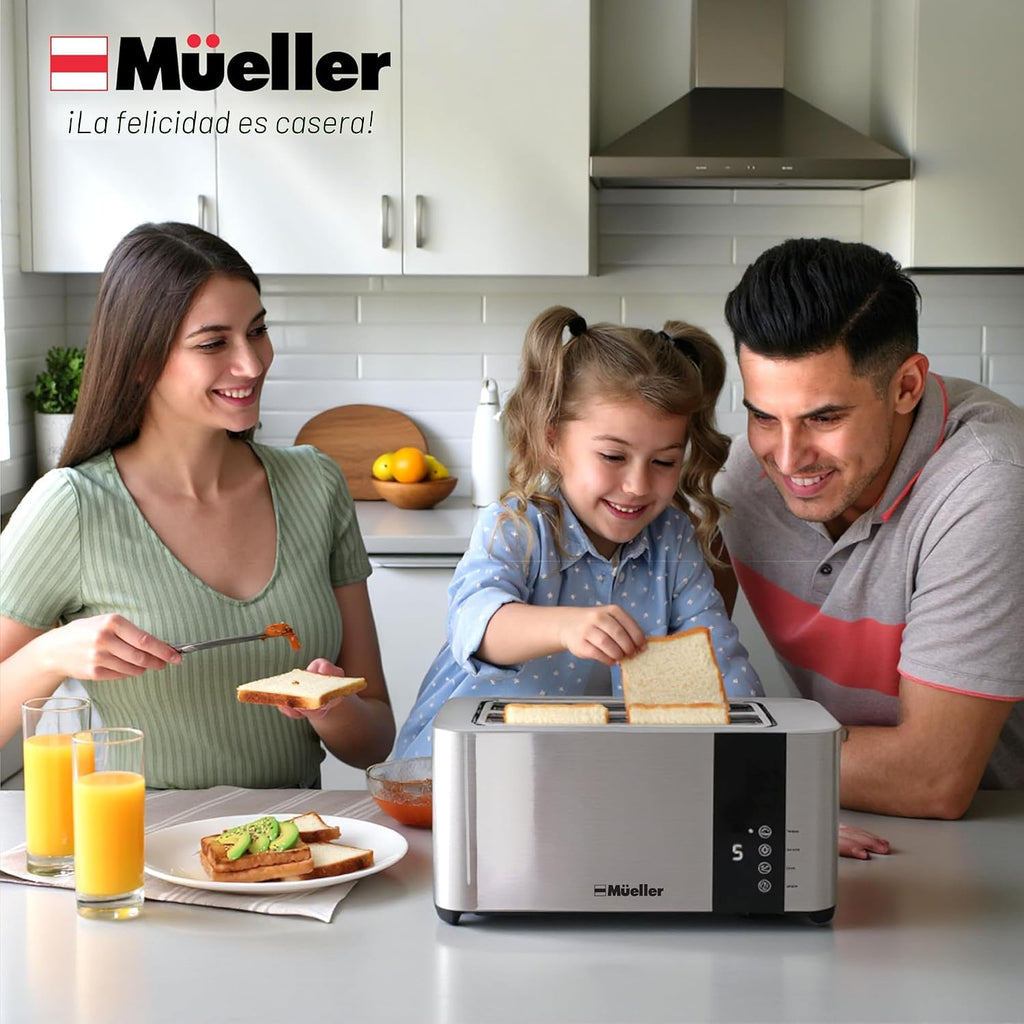 Mueller UltraToast - Tostadora de acero inoxidable de 4 rebanadas