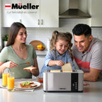 Mueller UltraToast - Tostadora de acero inoxidable de 4 rebanadas