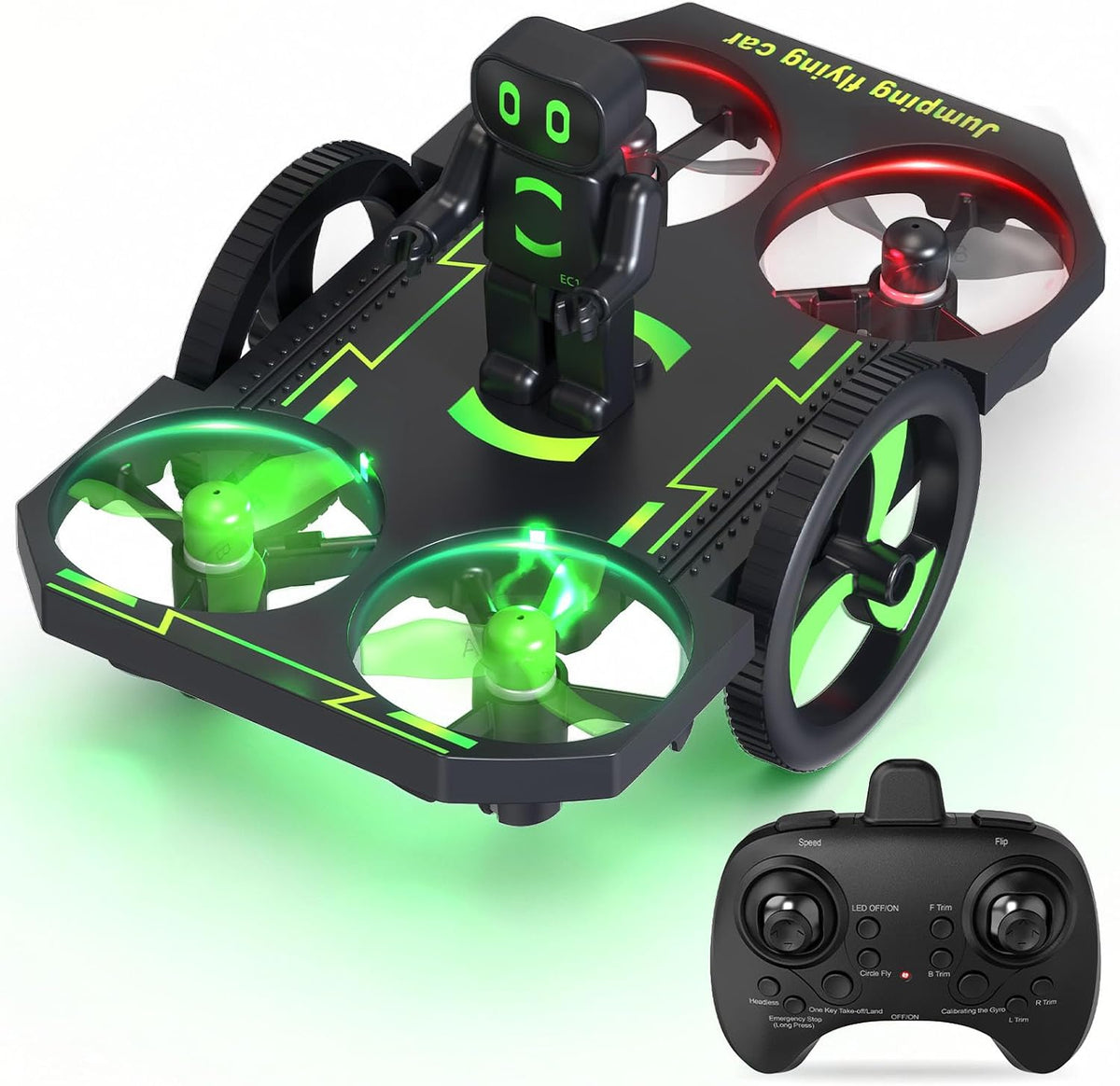 Coche volador RC 2 en 1, avión de control remoto, juguetes de aire y tierra