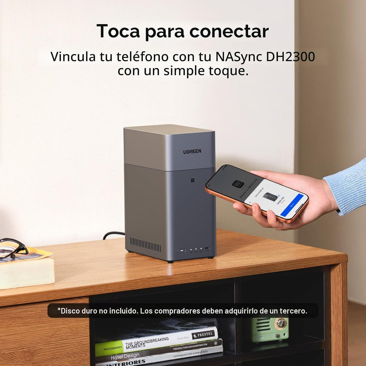 UGREEN NAS DH2300 NASync de escritorio de 2 bahías, capacidad de so...