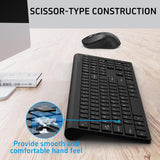 SHUNJINRUN Ultra Thin Ergonómico Silencioso Teclado Teclado Ratón C...