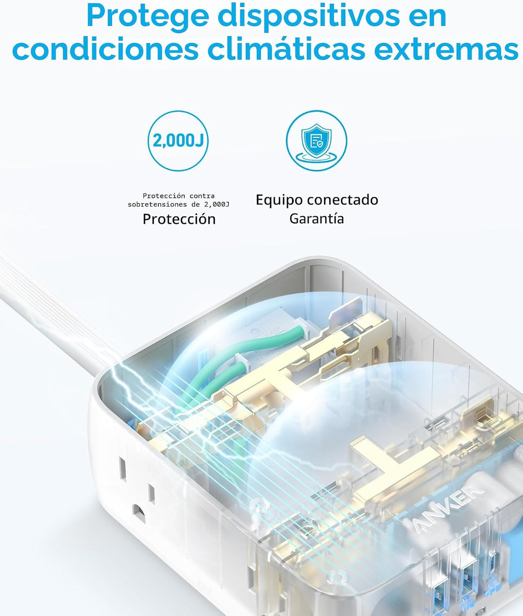 Anker - Regleta de alimentación con protector de sobretensiones 2000J