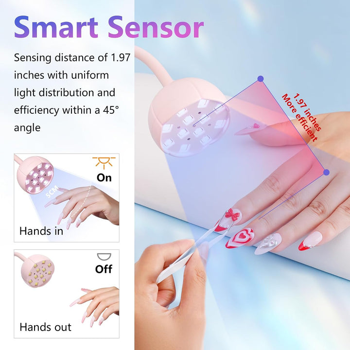Makartt Lámpara UV LED para Uñas - Luz UV de Cuello de Cisne para U...