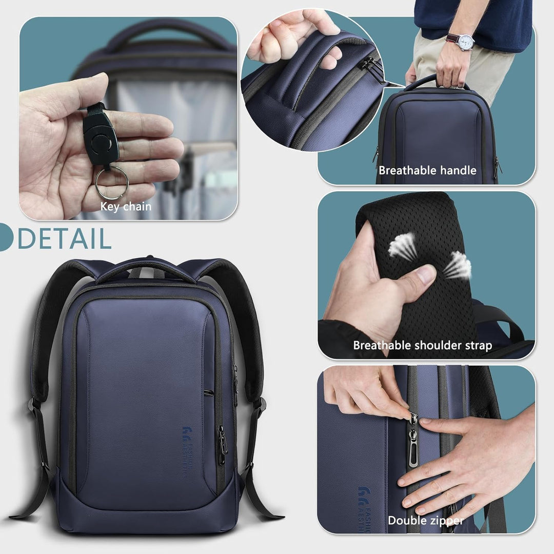 hk Mochila para laptop para hombres con puerto de carga USB para ne...