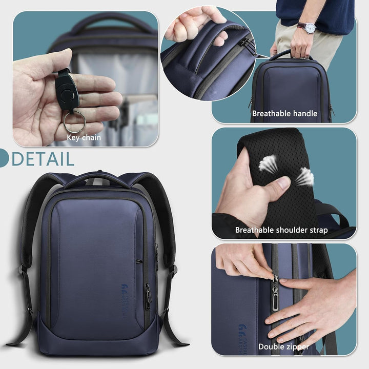 hk Mochila para laptop para hombres con puerto de carga USB para ne...