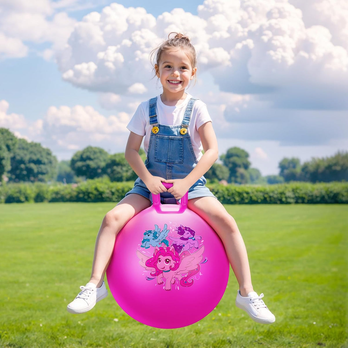 Pelota de tolva para niños de 3 a 8 años, bola hinchable de 18 pulgadas con asa, unicornio
