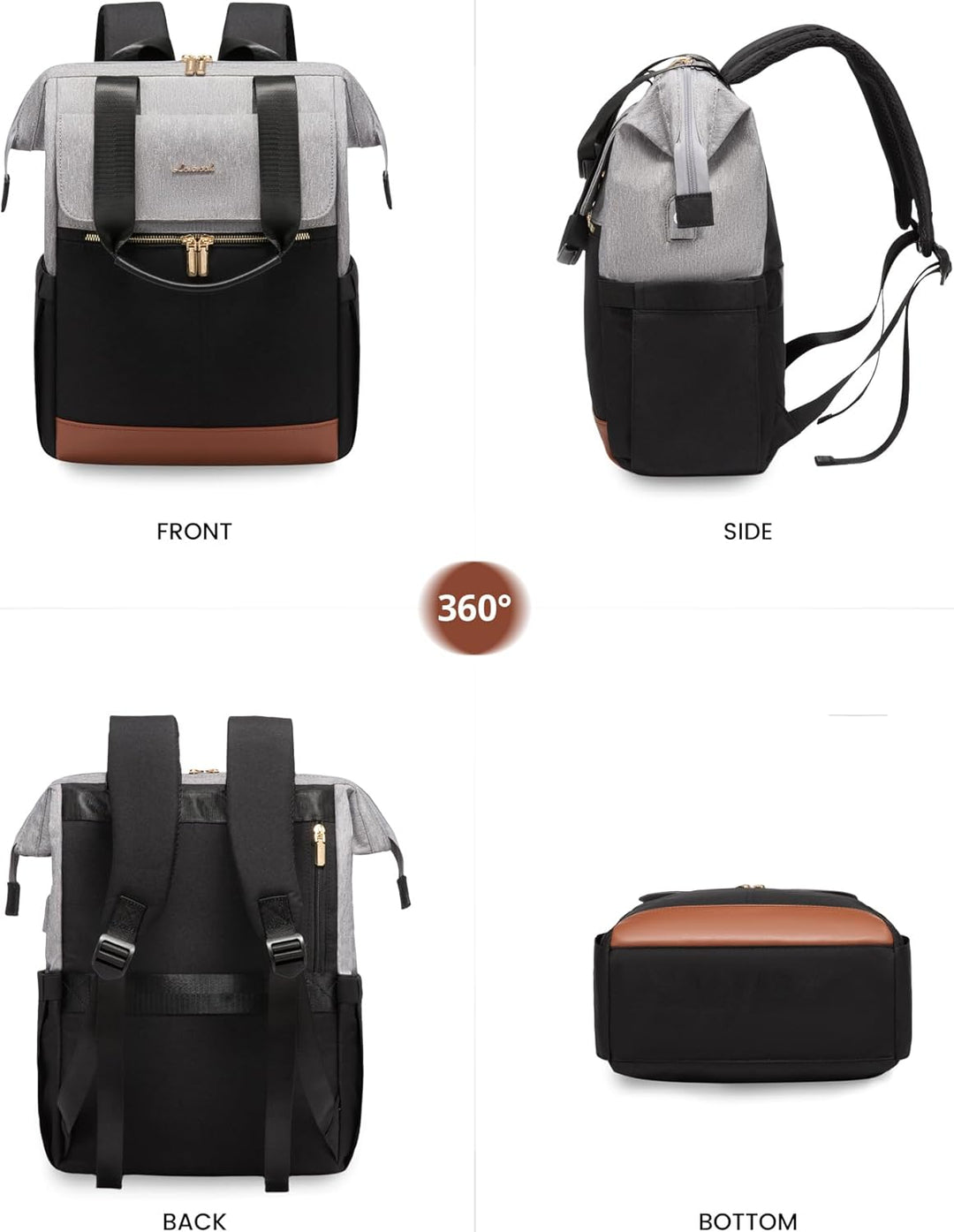 LOVEVOOK Mochila para laptop para mujer, mochila de trabajo convert...