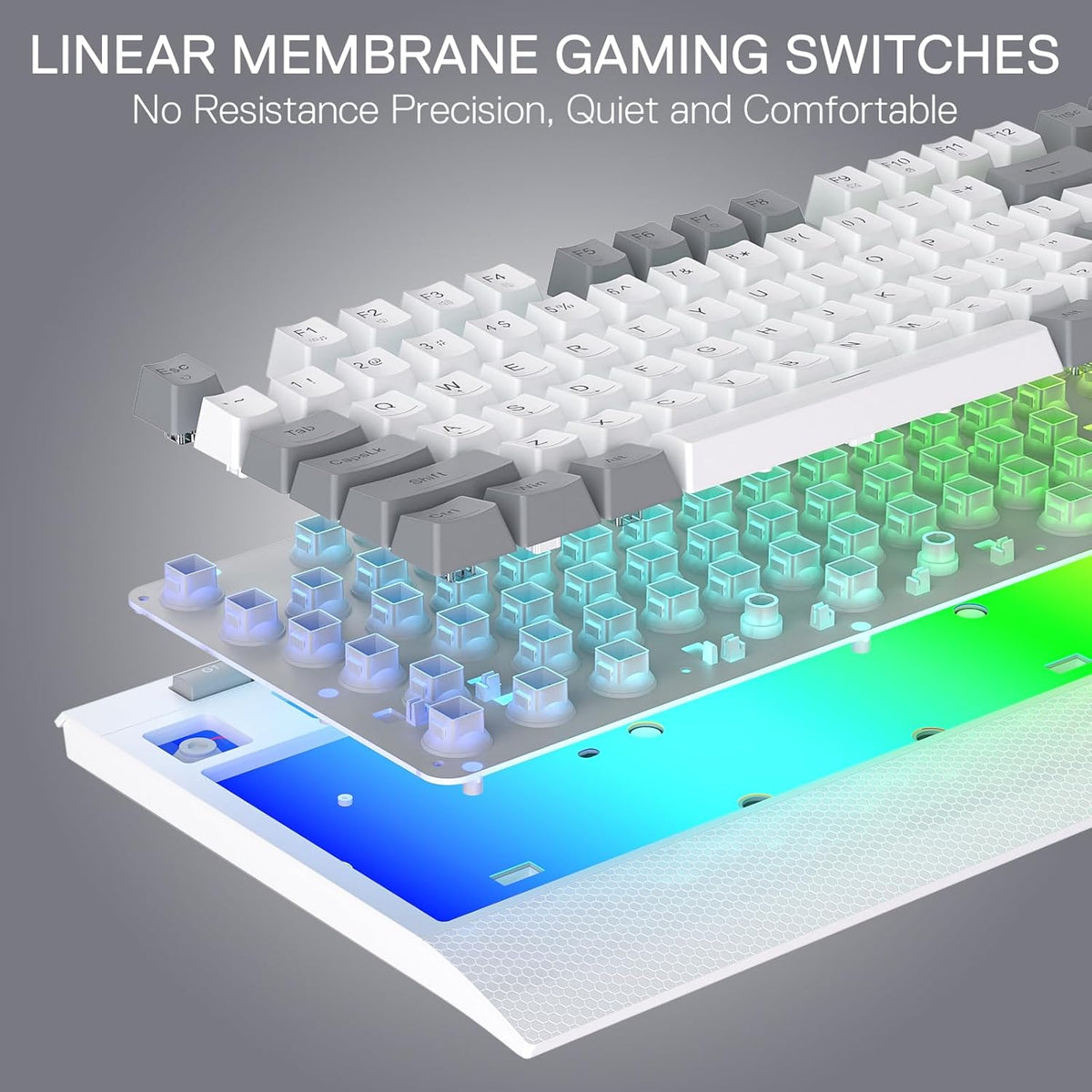 Redragon K525 teclado para juegos con luz posterior RGB, 104 teclas...