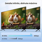 Interruptor HDMI 2.1 3 en 1 salida, 4K @120Hz 8K @60Hz 48Gbps con cable