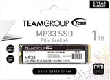 TEAMGROUP MP33 1TB con caché SLC 3D NAND TLC NVMe 1.3 PCIe Gen3x4 M...