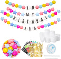Bandera de fiesta Kpop Decoración Cantante popular Pulsera de la amistad gigante DIY Guirnalda DIY Bandera con letras Bola Kit de banner de Navidad Cumpleaños Personalizable Decoración para fiesta Boda (Arcoíris)