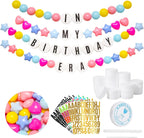 Bandera de fiesta Kpop Decoración Cantante popular Pulsera de la amistad gigante DIY Guirnalda DIY Bandera con letras Bola Kit de banner de Navidad Cumpleaños Personalizable Decoración para fiesta Boda (Arcoíris)